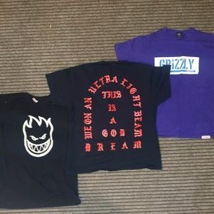 3 Lot of Spitfire, Pablo, Grizzly Diamond T Shirts
